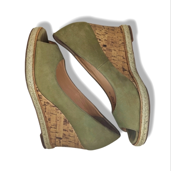 Cole Haan | Wetland Olive Green Nubuck Chic Peep Toe Sandal Women's Size 7.5M - Picture 4 of 5